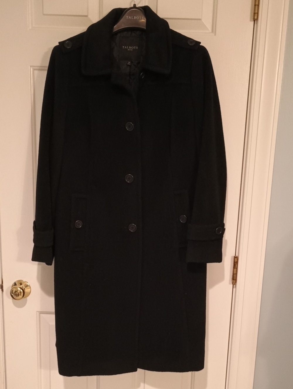 Talbots Black Wool-Blend Coat